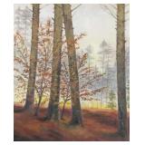 Signed oil painting on canvas: Danish forest- Signed oil painting on canvas: Danish forest-