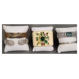 5 vintage costume bracelets: gold filled 5 vintage costume bracelets: gold filled