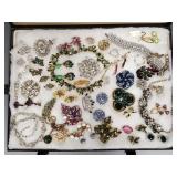 Gp vintage, etc costume jewelry: rhinestone, Gp vintage, etc costume jewelry: rhinestone,