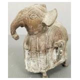 Asian bronze elephant form figural box 6 1/2"H 6"W Asian bronze elephant form figural box 6 1/2"H 6"W
