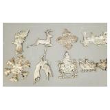 8 Gorham sterling silver Christmas ornaments: 8 Gorham sterling silver Christmas ornaments: