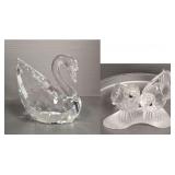 2 Swarovski crystal bird figures- Turtle doves & 2 Swarovski crystal bird figures- Turtle doves &