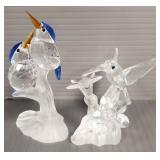 2 Swarovski crystal bird figures- A7621 & A7615 2 Swarovski crystal bird figures- A7621 & A7615