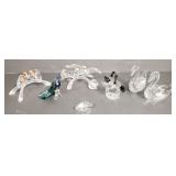 6 Swarovski crystal bird figures incl lovebirds, 6 Swarovski crystal bird figures incl lovebirds,