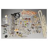 Lg Gp costume jewelry & parts: rhinestone, some Lg Gp costume jewelry & parts: rhinestone, some