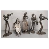 5 brass musician figures- 9 1/2"H tallest 5 brass musician figures- 9 1/2"H tallest
