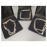 3 sterling silver 36"L circle necklaces: 3 sterling silver 36"L circle necklaces: