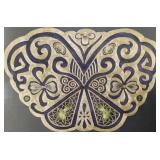 Framed Asian fine needlework butterfly textile: Framed Asian fine needlework butterfly textile: