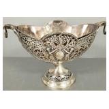Ornate compote w/ metal liner, putti & eagle Ornate compote w/ metal liner, putti & eagle