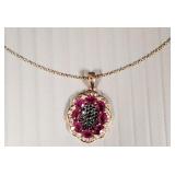 Designer Effy 14K rose gold s/w ruby & diamonds- Designer Effy 14K rose gold s/w ruby & diamonds-
