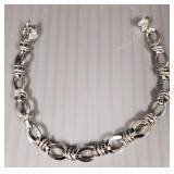 14K white gold Milor Italy hollow link bracelet w/ 14K white gold Milor Italy hollow link bracelet w/
