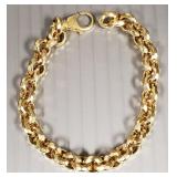 14K gold hollow chain link bracelet made in Italy- 14K gold hollow chain link bracelet made in Italy-