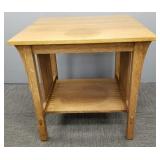 Stickley mission oak lamp table signed w/ brass Stickley mission oak lamp table signed w/ brass