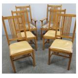 6 Stickley mission oak spindle dining chairs incl 6 Stickley mission oak spindle dining chairs incl
