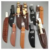 Gp Asst hunting knives w/ sheaths: Buck, Gp Asst hunting knives w/ sheaths: Buck,