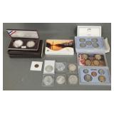 Gp coins: some U.S. proof sets & 6 1 oz. .999 Gp coins: some U.S. proof sets & 6 1 oz. .999