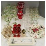 Gp drinkware, etc incl Lenox "Holiday" tumblers, Gp drinkware, etc incl Lenox "Holiday" tumblers,
