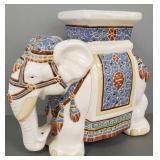 Asian pottery elephant garden stool: 27"T 20"D Asian pottery elephant garden stool: 27"T 20"D