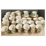 Lg Gp Lenox "Holiday" porcelain cups/ saucers, Lg Gp Lenox "Holiday" porcelain cups/ saucers,