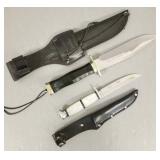 2 Linder German knives w/ sheathes- 13" O.D.