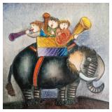 J. Roybal artwork: musicians on elephant-