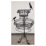 Victorian style wire plant stand with birds- 52"H