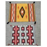 2 Southwest woven rugs- 30" x 37" largest