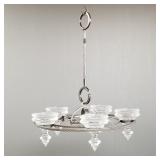 Swedish hand forged candle chandelier w/ Kosta?