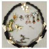 Gp estate jewelry incl 14k gold & pearl earrings-