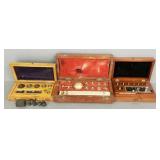 2 apothecary weight sets & a Sikes Hydrometer