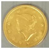 1852 U.S. $1 gold coin