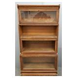 Oak 4-high step-back stacking bookcase (as seen-