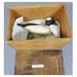 Wooden duck lure w/ glass eyes (repainted) 5" long