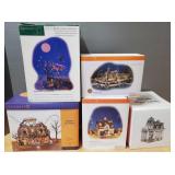 5 Dept 56 Snow Village Halloween houses, etc: