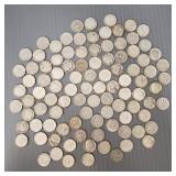 Over 90 U.S. silver Franklin dimes