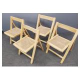 4 Mid-century style folding chairs: 32"H 18"W