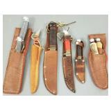 Gp Asst vintage hunting knives, etc: 9" longest