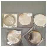 5 silver 1 oz. coins incl silver Eagles