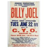 Billy Joel concert poster 1976 (as seen) 13 1/2" x