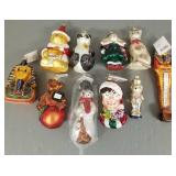 10 Radko figural ornaments incl Sire Elton Claus,