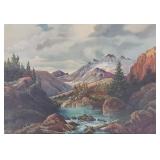 C. Kunz signed oil on canvas: mountain lake