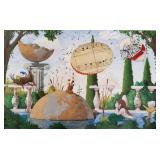 Lg surrealist oil painting on canvas: mermaid-