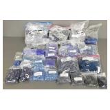 Lg Gp beads: Czech glass, etc- blue colors
