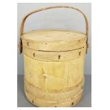 Antique bentwood Firkin: 14"H 10 1/4"W OD