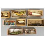 10 Heddon vintage fishing lures: Punkinseed, side