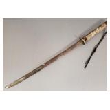 Japanese sword 33"L (as is rusty blade,