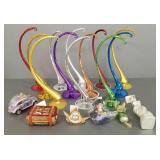 Gp Radko ornaments & glass stands: 5 ornaments &