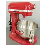 Kitchen Aid red Epicurean mixer w/ accessories