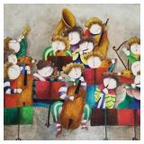 Lg Joyce Roybal signed painting on canvas: