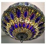 Stained & leaded glass hanging fixture: